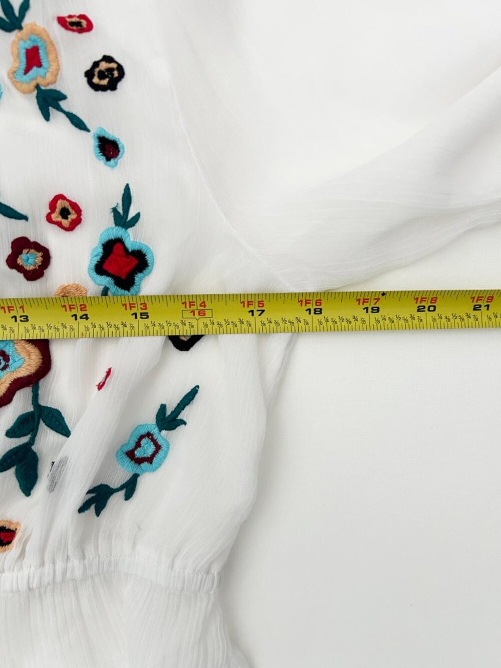 Buffalo David Bitton Floral Embroidered Boho Tunic Dress Sheer Lightweight M - Picture 9 of 10